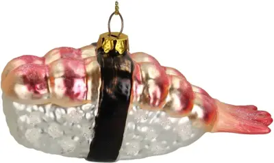 HD Collection glazen kerst ornament sushi 4.5cm roze
