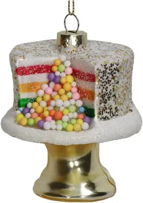 HD Collection glazen kerst ornament taart 9cm multi