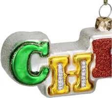 HD Collection glazen kerst ornament tekst 'cheers' 4.5cm multi  - afbeelding 2