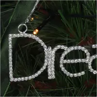 HD Collection glazen kerst ornament tekst 'dream' 12.5cm zilver  - afbeelding 3