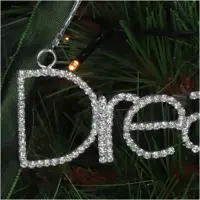 HD Collection glazen kerst ornament tekst 'dream' 12.5cm zilver  - afbeelding 3