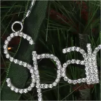 HD Collection glazen kerst ornament tekst 'sparkle' 12.5cm zilver  - afbeelding 3