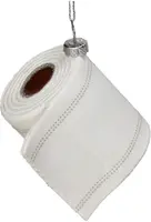 HD Collection glazen kerst ornament toiletpapier 7cm wit kopen?