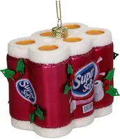 HD Collection glazen kerst ornament toiletpapier multipak 8.5cm roze, wit kopen?