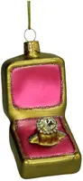 HD Collection glazen kerst ornament trouwring 7cm goud, roze kopen?