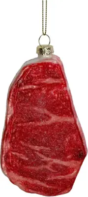 HD Collection glazen kerst ornament vlees 12.5cm rood