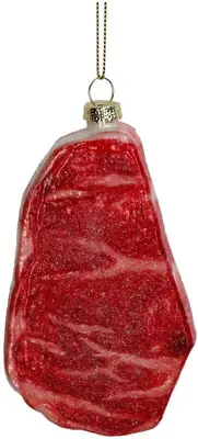 HD Collection glazen kerst ornament vlees 12.5cm rood - afbeelding 2