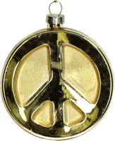 HD Collection glazen kerst ornament vredesteken 9.5cm goud kopen?