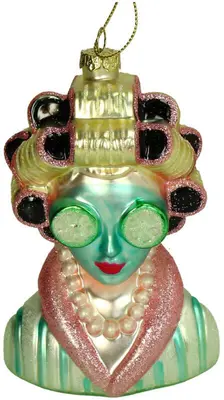 HD Collection glazen kerst ornament wellness vrouw 13cm multi