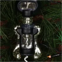 HD Collection glazen kerst ornament wijnopener 14cm zwart  - afbeelding 3
