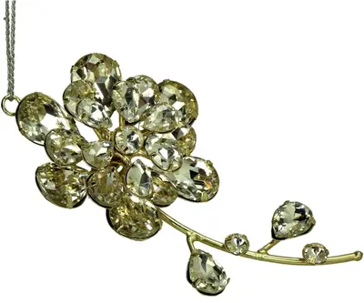 HD Collection kunststof kerst ornament bloem 13cm goud, zilver - afbeelding 1