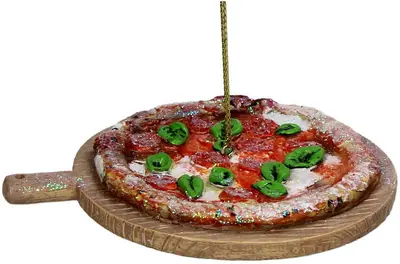 HD Collection kunststof kerst ornament italiaanse pizza 1.5cm multi