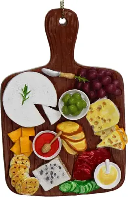 HD Collection kunststof kerst ornament kaasplank 10cm multi