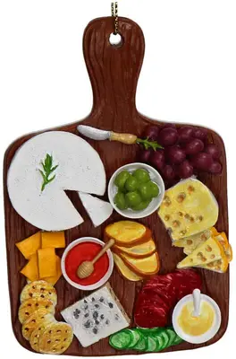 HD Collection kunststof kerst ornament kaasplank 10cm multi - afbeelding 2