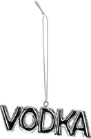 HD Collection kunststof kerst ornament tekst 'vodka' 3.5cm zilver  - afbeelding 1