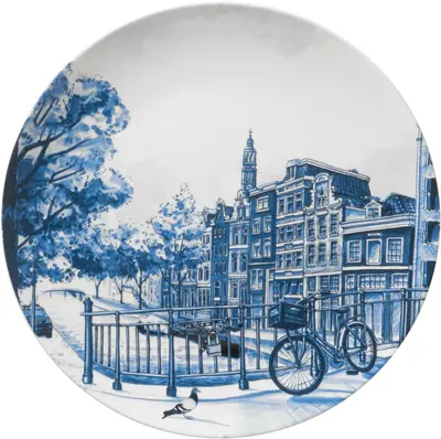 Heinen Delfts Blauw decoratiebord keramiek amsterdam modern 26.5x2.5cm delfts blauw