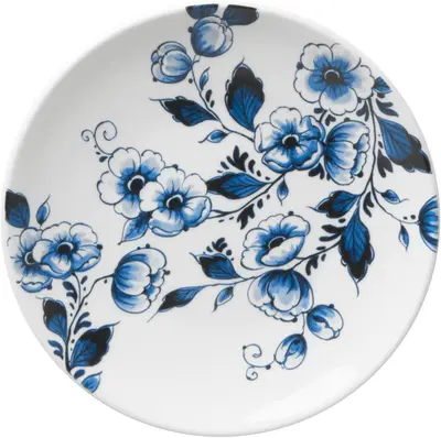 Heinen Delfts Blauw decoratiebord keramiek bloem 16x2.5cm delfts blauw