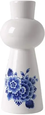 Heinen Delfts Blauw kandelaar keramiek bloem 5x15cm delfts blauw