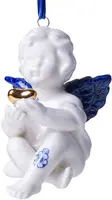 Heinen Delfts Blauw keramieken kerst ornament engel 8.5cm delfts blauw