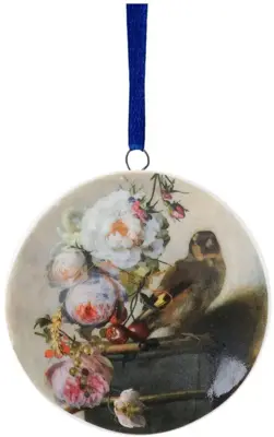 Heinen Delfts Blauw keramieken kerst ornament het puttertje 6cm multi