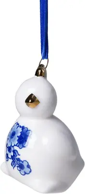 Heinen Delfts Blauw keramieken kerst ornament kuiken 5cm delfts blauw