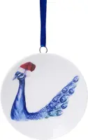 Heinen Delfts Blauw keramieken kerst ornament wandbordje pauw kerstmuts 6cm delfts blauw kopen?
