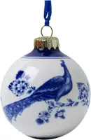 Heinen Delfts Blauw keramieken kerstbal pauw 7cm delfts blauw kopen?
