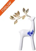 Heinen Delfts Blauw kerstfiguur keramiek rendier 15.5x7x22.5cm delfts blauw kopen?