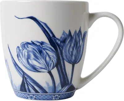 Heinen Delfts Blauw koffiekopje keramiek tulp 7.5x8.5cm delfts blauw 