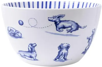 Heinen Delfts Blauw kom keramiek teckel nhaan 15x9cm delfts blauw 