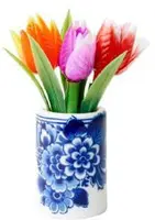 Heinen Delfts Blauw magneet bloempot met tulpen kopen?