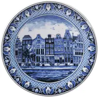 Heinen Delfts Blauw magneet wandbord grachtendpanden