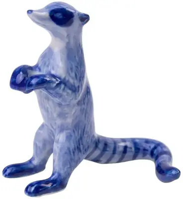 Heinen Delfts Blauw miniatuur ornament keramiek stokstaartje 5.5x4x6cm delfts blauw