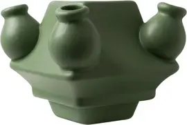 Heinen Delfts Blauw modulaire vaas keramiek vintage midden 13x13x10cm groen kopen?