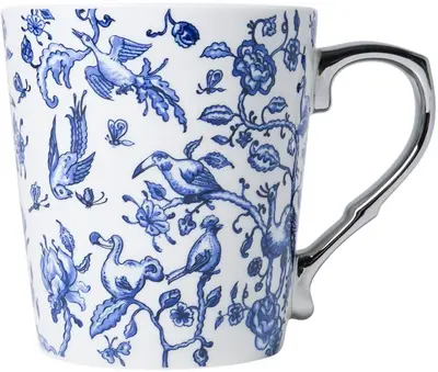 Heinen Delfts Blauw mok keramiek bonte familie 8.5x9.5cm delfts blauw 