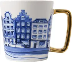 Heinen Delfts Blauw mok keramiek huisjes 8.5x9.5cm delfts blauw  kopen?