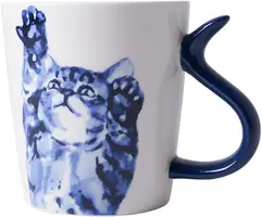 Heinen Delfts Blauw mok keramiek kattenstaart ontdekken 8.5x9.5cm delfts blauw  kopen?