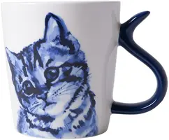 Heinen Delfts Blauw mok keramiek kattenstaart vriendelijk 8.5x9.5cm delfts blauw  kopen?