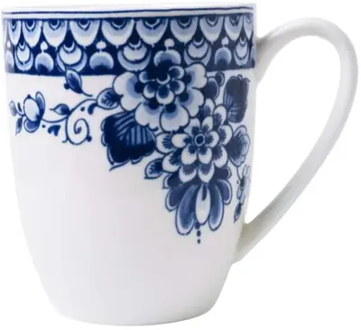 Heinen Delfts Blauw mok keramiek paauw 8x9.5cm delfts blauw 