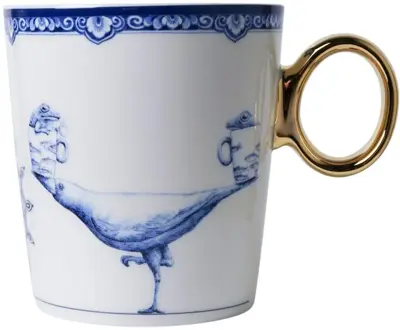 Heinen Delfts Blauw mok keramiek redmer hoekstra sterrenbeeld weegschaal 8.5x9.5cm delfts blauw 