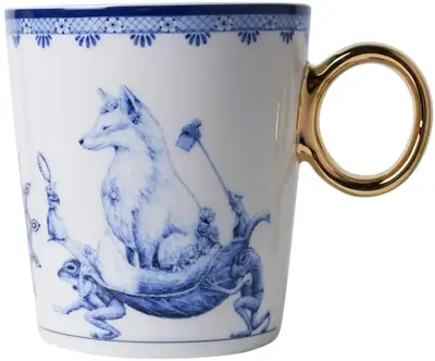 Heinen Delfts Blauw mok keramiek redmer hoekstra sterrenbeeld maagd 8.5x9.5cm delfts blauw 