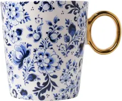 Heinen Delfts Blauw mok keramiek sierlijke bloem 8.5x9.5cm delfts blauw  kopen?