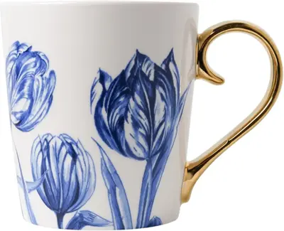 Heinen Delfts Blauw mok keramiek tulp 8.5x9.5cm delfts blauw 