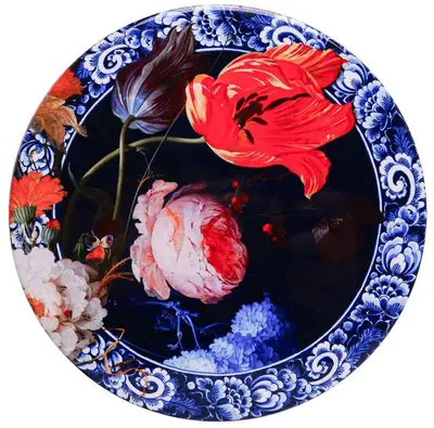 Heinen Delfts Blauw onderzetter keramiek gouden eeuw 18x0cm multi 