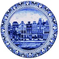 Heinen Delfts Blauw onderzetter keramiek grachtenpanden 18x1cm delfts blauw  kopen?