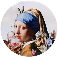 Heinen Delfts Blauw onderzetter keramiek meisje met de parel 18x1cm delfts blauw  kopen?