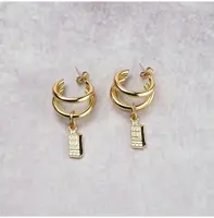 Heinen Delfts Blauw oorringen grachtenpand goud  kopen?