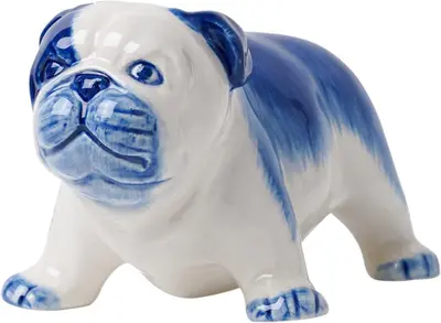 Heinen Delfts Blauw ornament keramiek bulldog 12x7.5x7cm delfts blauw