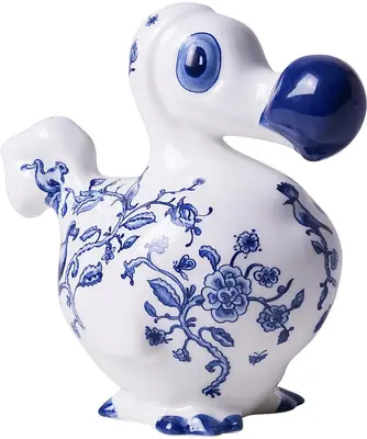 Heinen Delfts Blauw ornament keramiek dodo 15x9x15cm delfts blauw