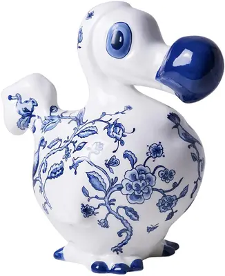 Heinen Delfts Blauw ornament keramiek dodo 28x16x28cm delfts blauw